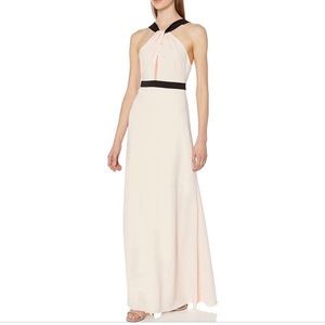 Jill Stuart Sleevlees two toned crepe gown, pink, size 6